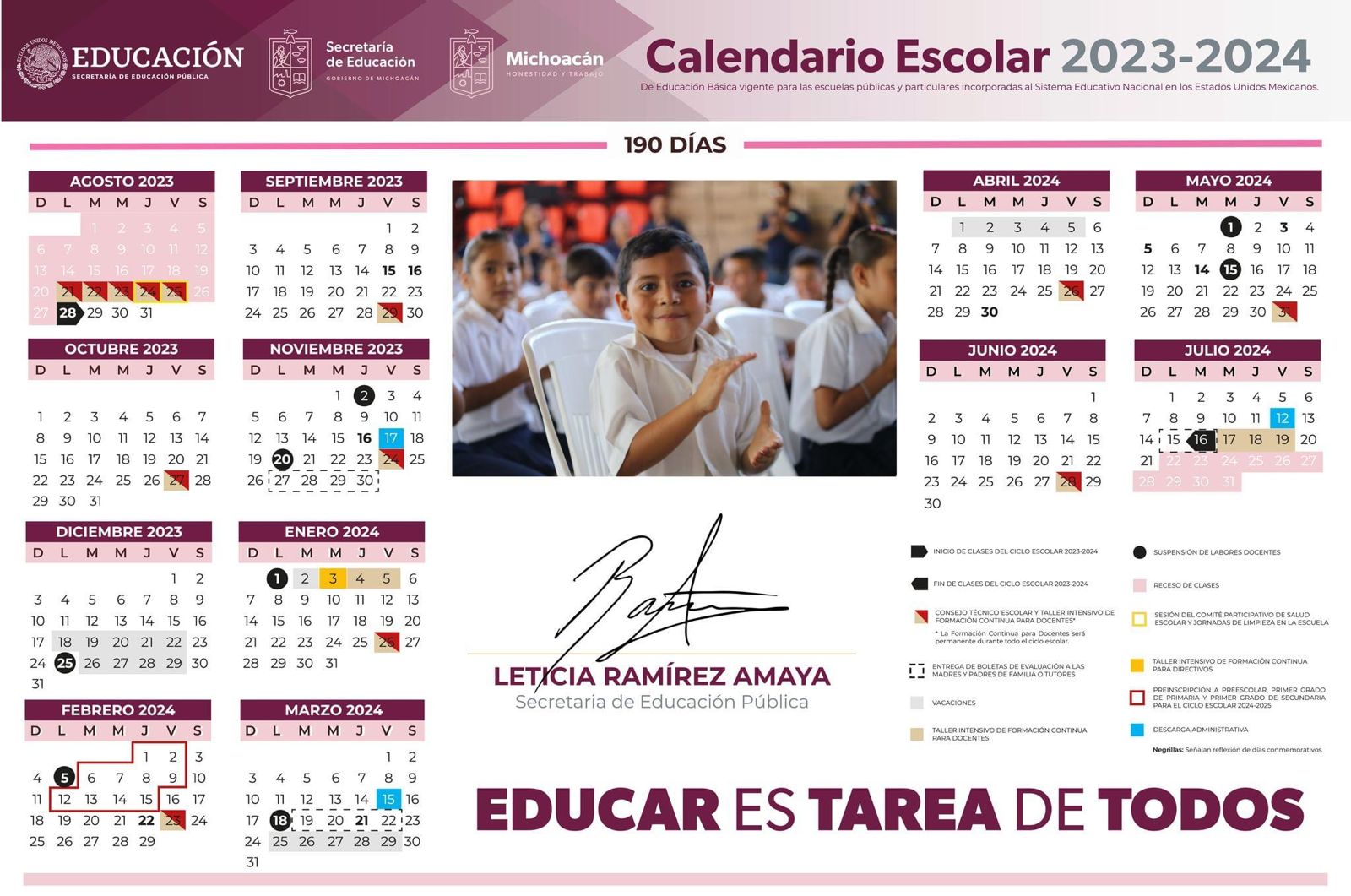 SEE Calendario Escolar ciclo 20232024